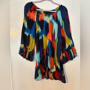 Melissa Paige Colorful Abstract High Low Shirt